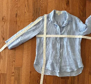 Cloth & Stone by Woman’s Paint-Splattered Linen Buttondown, Sz XS thumbnail 12
