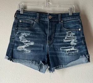 American Eagle Outfitters Dark Blue Denim Shorts thumbnail 1
