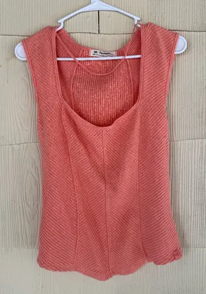 We The Free - Boss Babe Ribbed-Knit Corset Tank Top - Strawberry Colada thumbnail 1