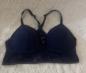Victoria's Secret Lace Longline Bralette - Navy Blue thumbnail 1