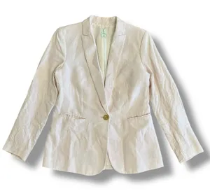 J. by J.Crew Women’s Linen Blazer Size 2 Light Pink One Button‎ Jacket L1150 thumbnail 1