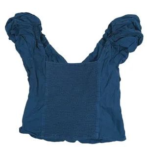 Abercrombie & Fitch Ruched Puff Sleeve Top S Blue Coquette Romantic Prep Cottage thumbnail 3