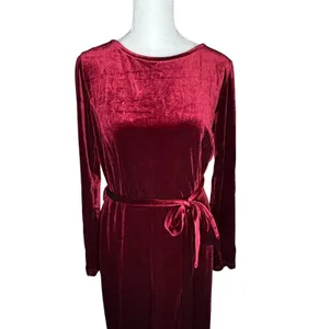 Windsor Dark Red Velvet Maxi Dress L Gothic Romance Formal Gown thumbnail 4