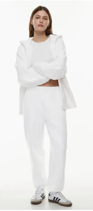 Aritzia TNA Cozy Fleece Mega Sweatpants Size Small White Jogger thumbnail 1
