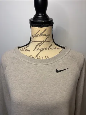 Nike sweatshirt high low hem side slits with zipper wrist pocket heather gray M thumbnail 2
