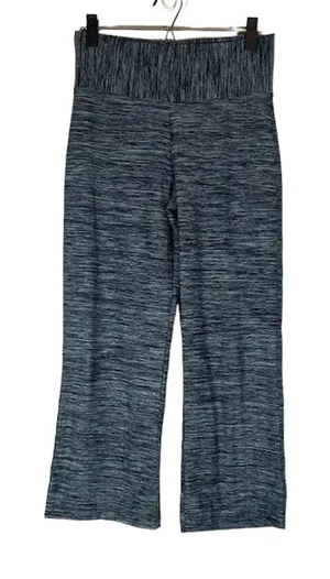 Nike Dri Fit Heathered Blue Wide Leg Athletic Workout Leggings Women Sz M thumbnail 1