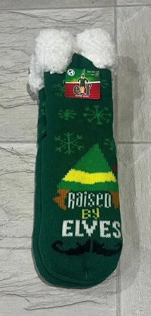 Elf Woman’s Holiday Slipper Socks Size 4-10 NEW Raised By Elves thumbnail 1