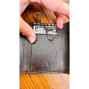 Vintage GUCCI Beige Canvas GG Logo Silver Accented Key Holder Case thumbnail 8