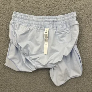Lululemon Hotty Hot Shorts High Rise 4" Blue Linen Athletic Athleisure Women's 4 thumbnail 4