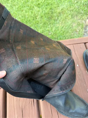 Børn Black Leather Knee High Harness Riding Boots Size 8 $200 Retail thumbnail 10