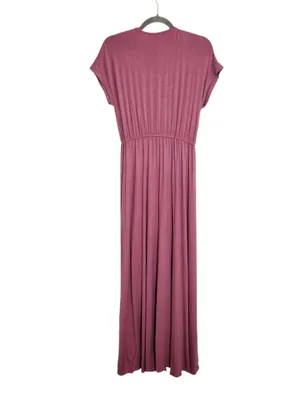 Lulus Pink Short Sleeve Boho Maxi Dress Size Small NWT Casual Wedding Guest thumbnail 3