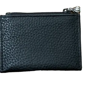 Brighton Black Leather Card Wallet Coin Purse Heart Shaped ID Window 3x4" thumbnail 4