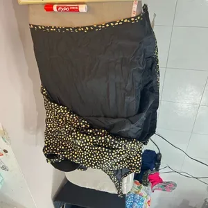Swim365 Black Gold Spotted Adjustable Strap Mesh Trim Swim Top Dress Size 26 thumbnail 8