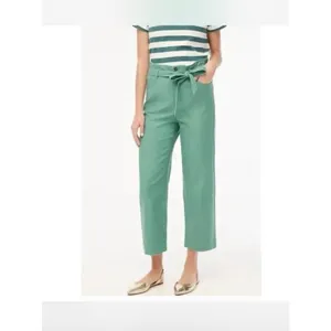 JCrew Paperbag High Rise Wide Leg Crop Twill Pants Terracotta Women’s size 6 thumbnail 4