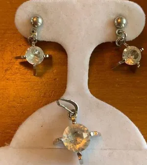 MCM Matched Set Earrings and pendant thumbnail 1