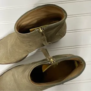 Zadig & Voltaire Molly Khaki Suede Wing Ankle Boots Spain 36 Western Block Heel thumbnail 6