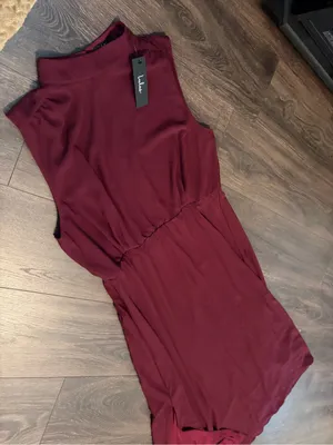 Lulu’s Plum Chiffon Sleeveless Mock Neck Maxi Dress NWT XL thumbnail 6