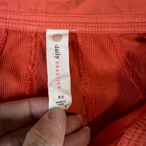 Daily‎ Practice Anthropologie Sleeveless Polo Tunic Ruffle Hem Coral Orange XS thumbnail 3