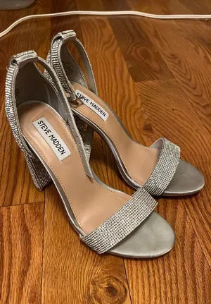 Steve Madden Heels Rhinestone Silver thumbnail 2