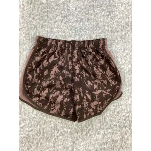 Nike DriFIT Womens XS Running Shorts Mauve Brown Abstract Print Athletic Workout thumbnail 4