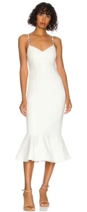New!‎ Likely Hirsch Midi Flute Dress in White Size 2 $298 thumbnail 1