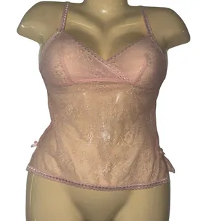 Affinitas Pink Lace Sheer Chemise thumbnail 1