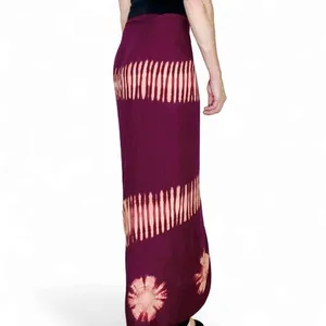 Vintage Y2K Purple Plum Tie Dye Hippie Festival Maxi Wrap Skirt thumbnail 5