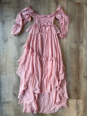 Spell & the Gypsy collective Blush Pink Off Shoulder Ruffle Maxi Dress Boho Romantic Sz S thumbnail 5