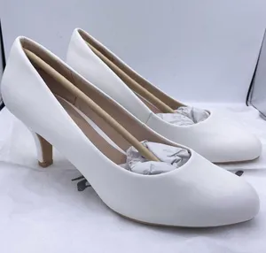 Ankis low heel comfortable womens white pumps Size 8 thumbnail 14