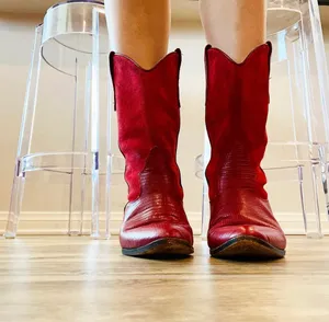 Vintage Red Cowboy Boots Size 6 thumbnail 2