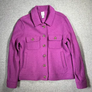 Joie Medium Jacket Button Boiled Wool Purple Pockets Shacket Womens Long Sleeve‎ thumbnail 1