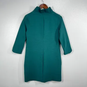 Boden Green Ottoman Ribbed Knit Mock Neck Shift Dress‎ US 6R 3/4 Sleeve thumbnail 3