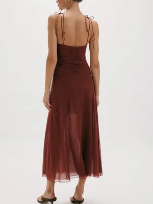 Free People Pearl Drift Rust Maxi Slip Dress Paper Lantern NWT Size L thumbnail 2