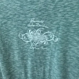 Harley Davidson Womens Size Large Green V-Neck Tee Biker Motorcycle Logo Y2K thumbnail 4