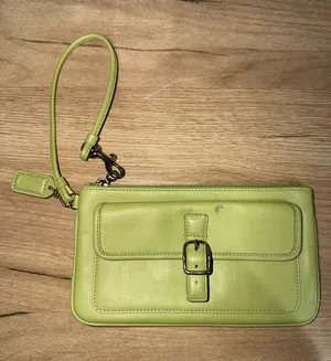 Coach Lime Green Pistacho Soho Signature Leather Wristlet Vintage Clutch Y2K M thumbnail 1
