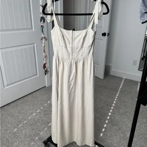 Lulus Callina Cream Tie-strap Midi Dress White - Size S thumbnail 2