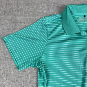 Nike Golf Polo Shirt Womens Medium Green Striped‎ Dri-FIT Quicken Loans National thumbnail 5