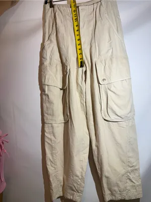 Free People Brentwood Aged Green Slouchy Cargo Pants Cotton Size 12 thumbnail 5