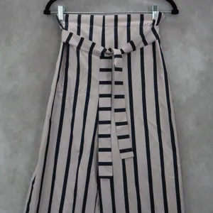 Blue Stripe‎ Belted Wide Leg Boho Pull On Straight Leg Trousers Pant S Small thumbnail 4