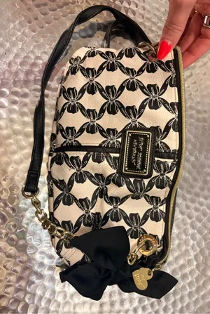 Coach Black & White Bow-Print Crossbody Bag thumbnail 1