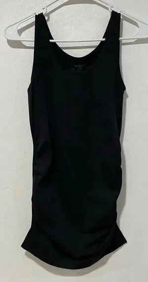 Motherhood Maternity Black Ruched Tank Top Size S/M Stretch Nylon Spandex thumbnail 1