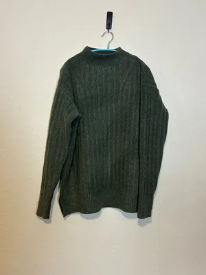 Lululemon Army Green Twin Rib Turtleneck‎ Sweater Heathered Dark Olive Size 8 thumbnail 3