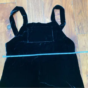 Reformation Velvet Romper in Black M thumbnail 6