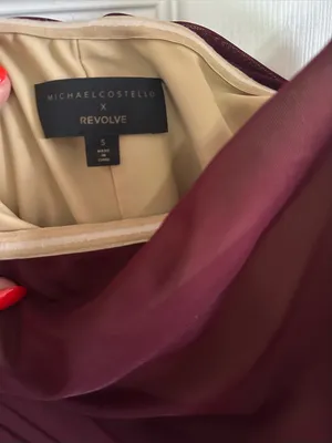 Michael Costello x REVOLVE Honor Mini Ruched Dress in Dark Plum thumbnail 8