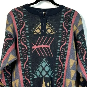 knit sweater S vintage 80s Mondi GrandpaCore southwestern Throwback Inde Sleaze thumbnail 6