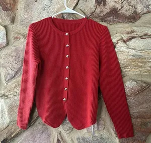 Commense Button Down Split Cardigan size M Red Size M thumbnail 2