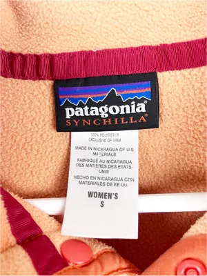 PATAGONIA Synchilla Snap-T Orange Chest Pocket Fleece Pullover Size Small thumbnail 3