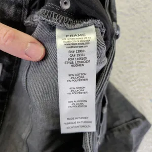 FRAME‎ Le One Skinny Jeans Hughes Washed Black High Rise Stretch LOSKC631 Size 2 thumbnail 5