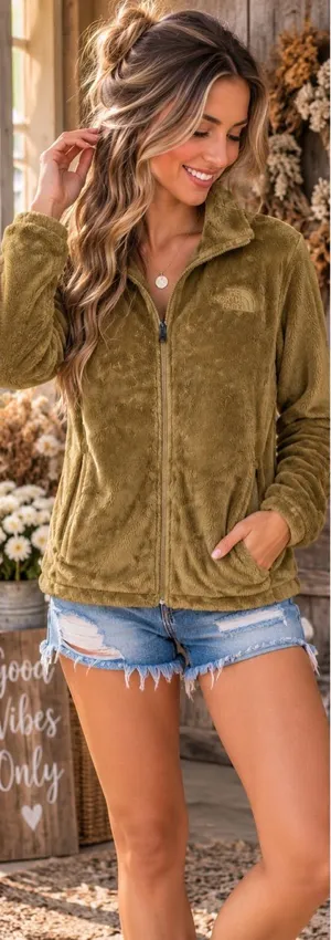 The North Face Gold Plush Full-Zip Teddy Jacket thumbnail 1