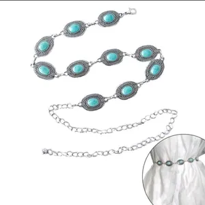 Boho Adjustable Western Metal Gem Decor Waist Chain Belt, Body‎ Belly Jewelry thumbnail 7